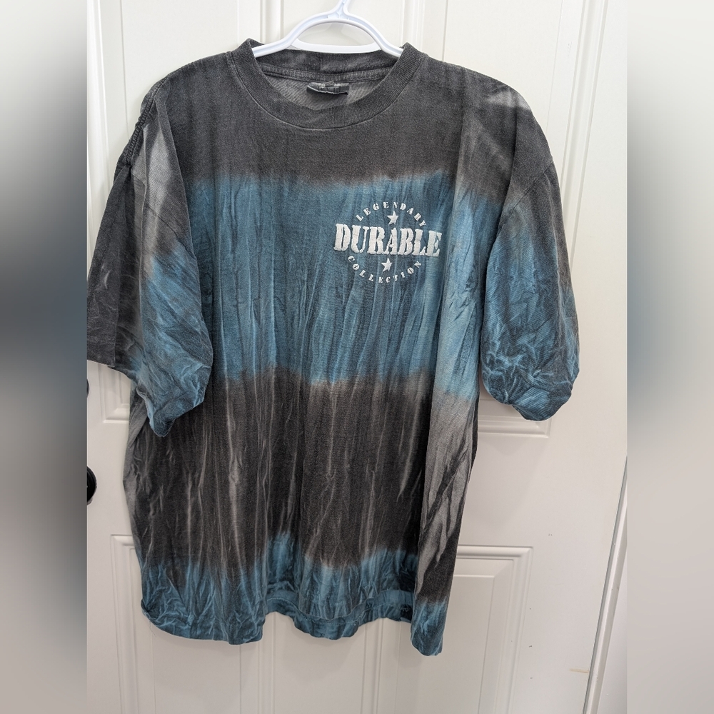 Men's Blue and Black Short Sleeve Tee